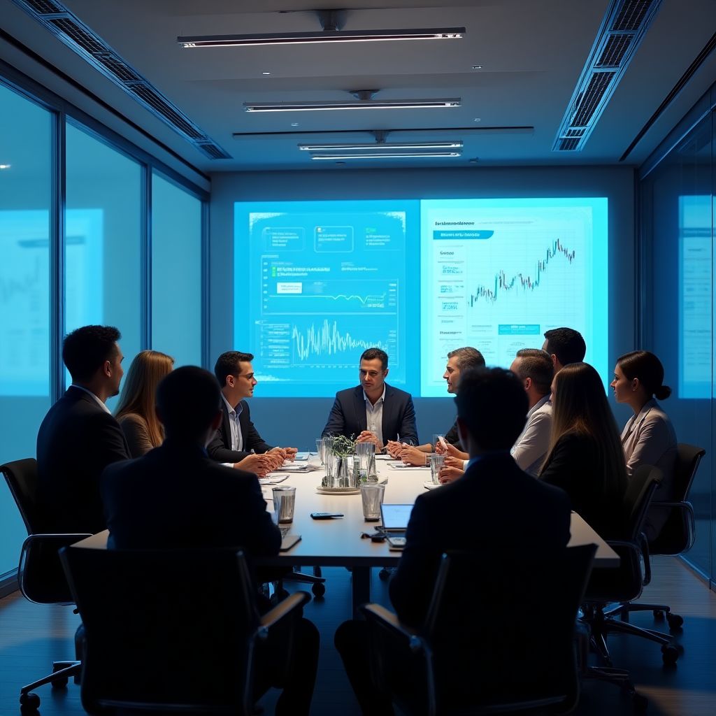Equipo de FinanConsult en oficina moderna