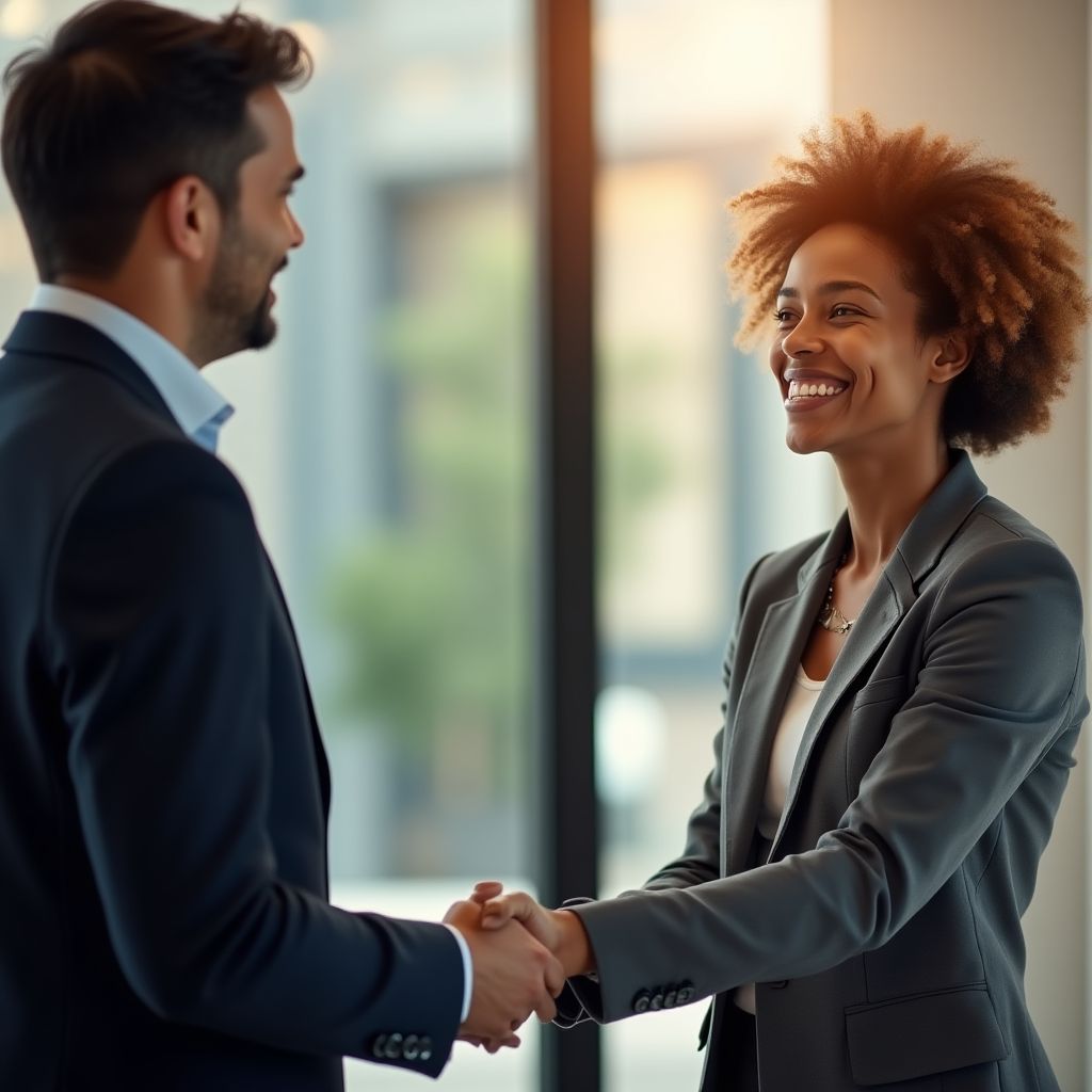 Cliente satisfecho con consultor