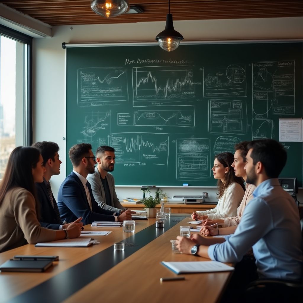 Equipo en sesión de planificación estratégica