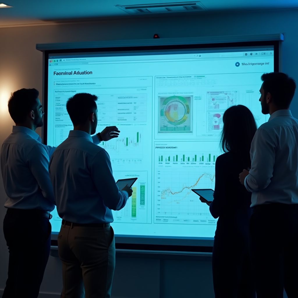 Consultores creando estrategia financiera